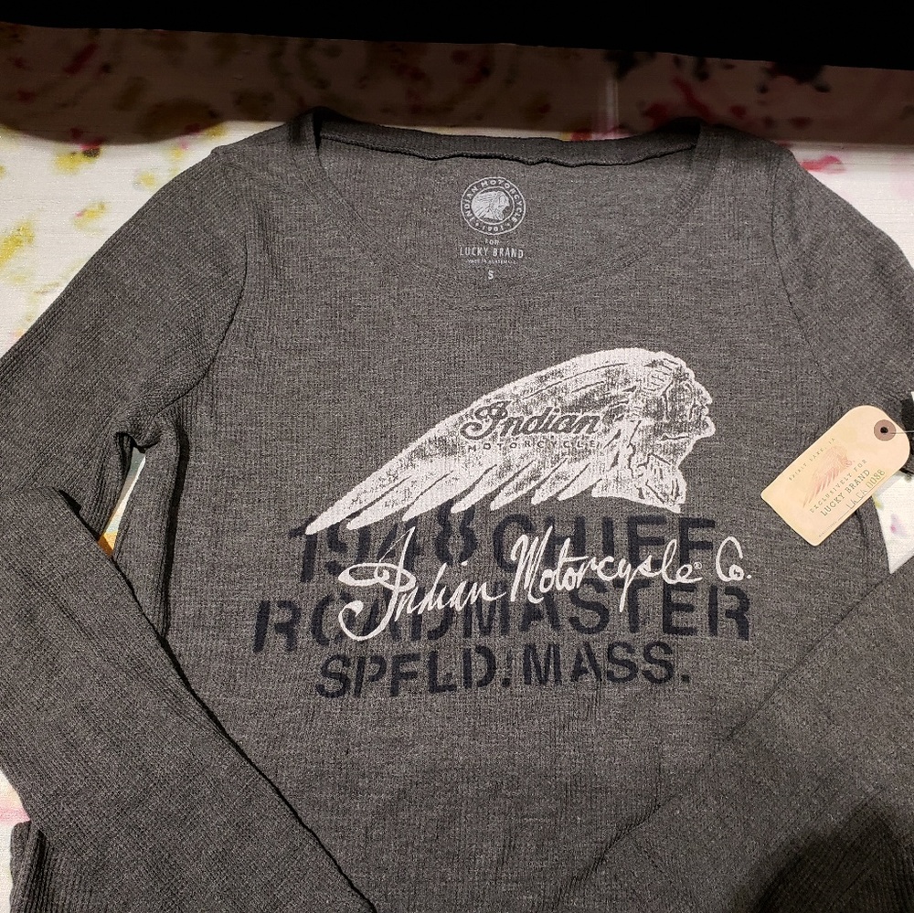 SOLD***LUCKY BRAND Indian Motorcycle Top Sz S